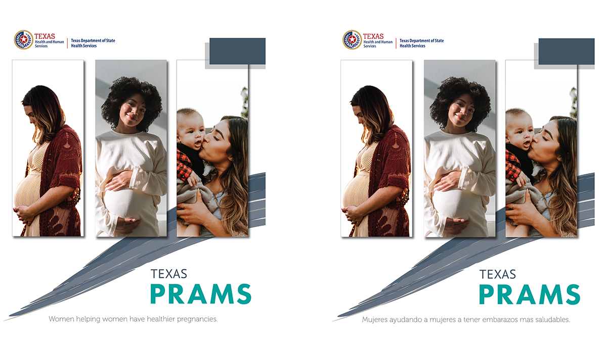 Texas PRAMS covers in English and Spanish