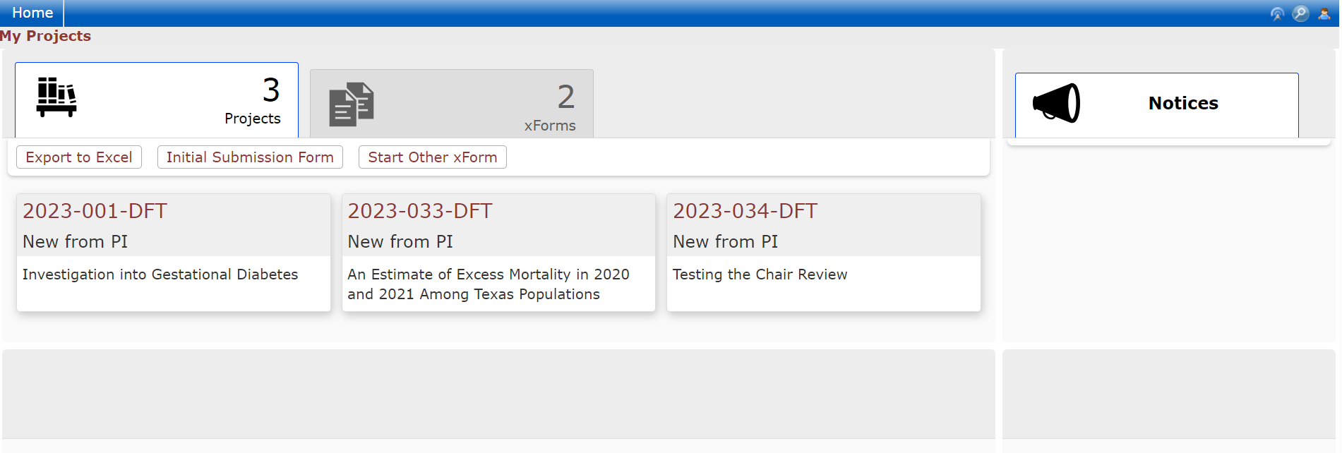 "Screen capture of the OneAegis system when a researcher logs in"