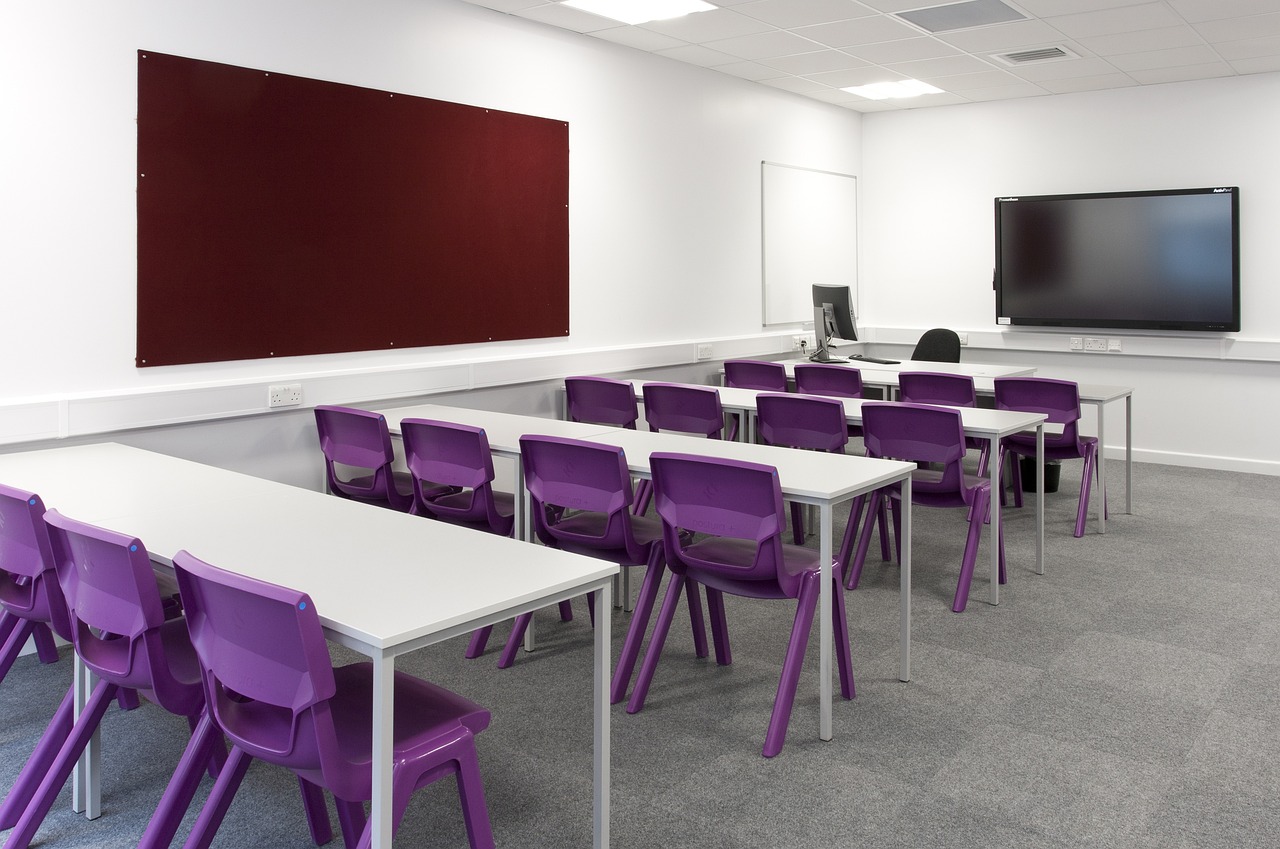 Classroom with chairs.