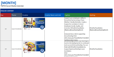 TMFW Calendar