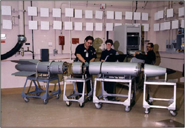 Pantex Technicians with Disassembled Bomb